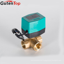 LB Guten top latão válvula de esfera de controle motorizado 3 way DN15 válvula de esfera de atuador elétrico